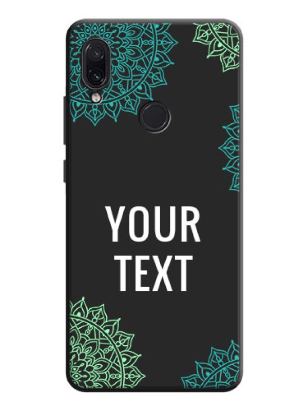 Custom Your Name with Floral Design on Space Black Custom Soft Matte Back Cover - Redmi Note 7 Pro