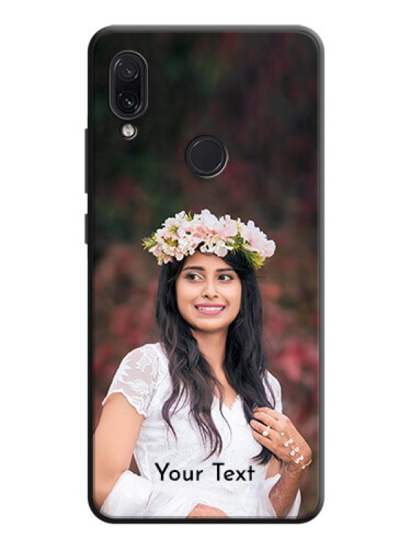 Custom Full Single Pic Upload With Text On Space Black Personalized Soft Matte Phone Covers -Xiaomi Redmi Note 7 Pro