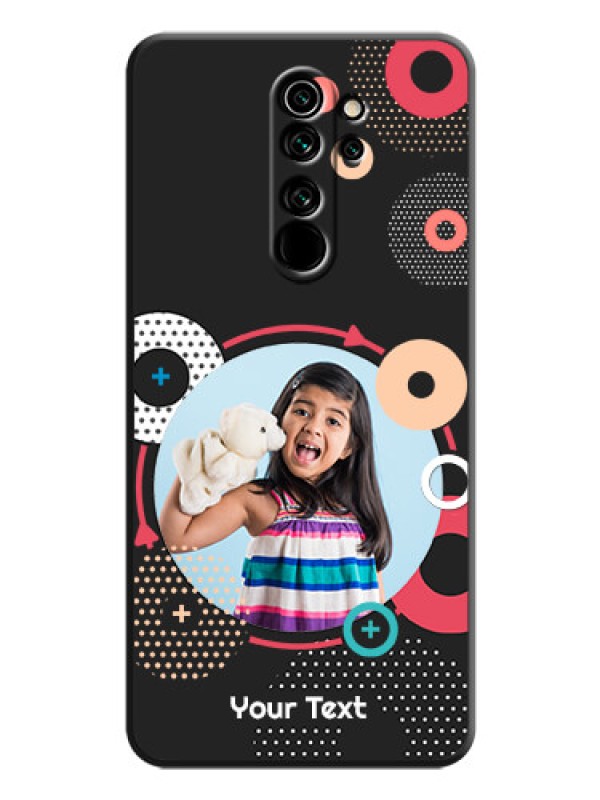 Custom Multicoloured Round Image on Personalised Space Black Soft Matte Cases - Redmi Note 8 Pro