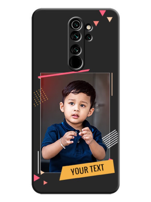 Custom Photo Frame with Triangle Small Dots - Photo on Space Black Soft Matte Back Cover - Redmi Note 8 Pro
