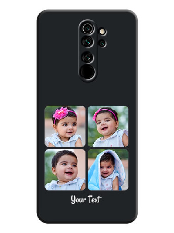 Custom Floral Art with 6 Image Holder - Photo on Space Black Soft Matte Mobile Case - Redmi Note 8 Pro