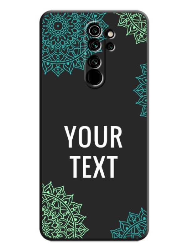Custom Your Name with Floral Design on Space Black Custom Soft Matte Back Cover - Redmi Note 8 Pro