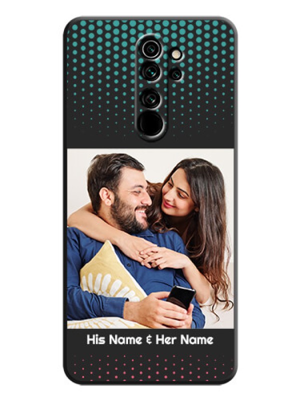 Custom Faded Dots with Grunge Photo Frame and Text on Space Black Custom Soft Matte Phone Cases - Redmi Note 8 Pro
