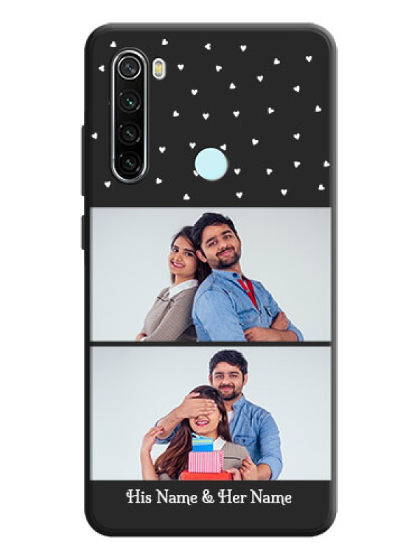 Custom Miniature Love Symbols with Name on Space Black Custom Soft Matte Back Cover - Redmi Note 8