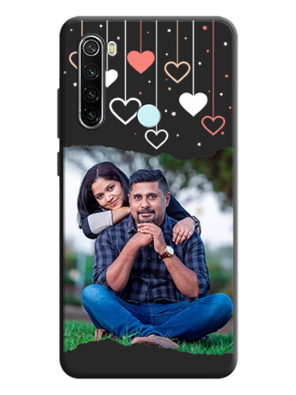 Custom Love Hangings with Splash Wave Picture on Space Black Custom Soft Matte Phone Back Cover - Redmi Note 8