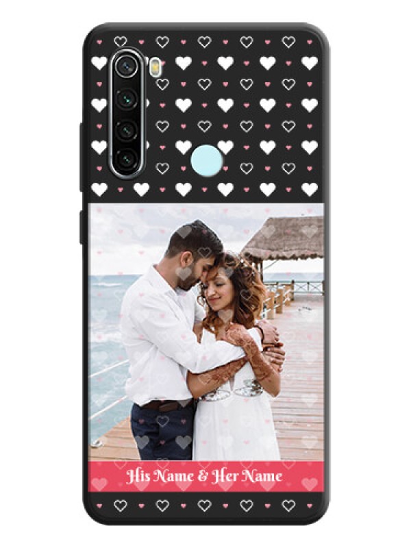 Custom White Color Love Symbols with Text Design - Photo on Space Black Soft Matte Phone Cover - Redmi Note 8