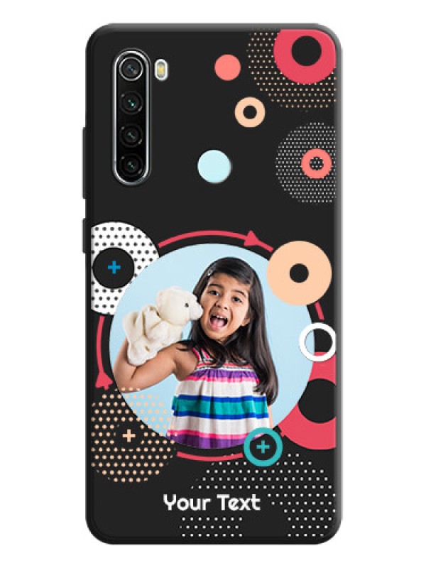 Custom Multicoloured Round Image on Personalised Space Black Soft Matte Cases - Redmi Note 8