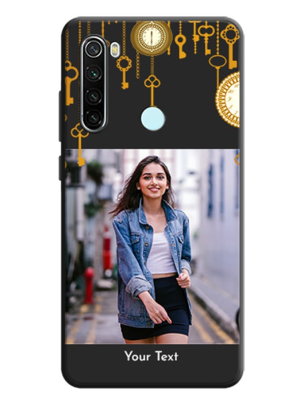 Custom Decorative Design with Text on Space Black Custom Soft Matte Back Cover - Redmi Note 8