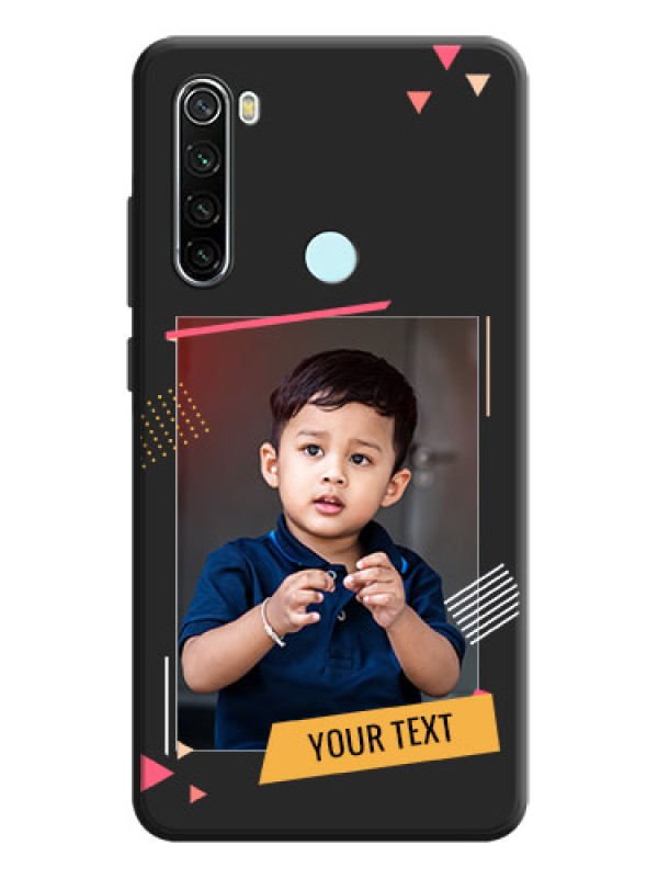 Custom Photo Frame with Triangle Small Dots - Photo on Space Black Soft Matte Back Cover - Redmi Note 8
