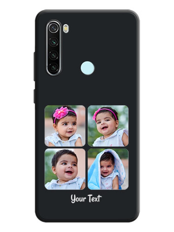 Custom Floral Art with 6 Image Holder - Photo on Space Black Soft Matte Mobile Case - Redmi Note 8