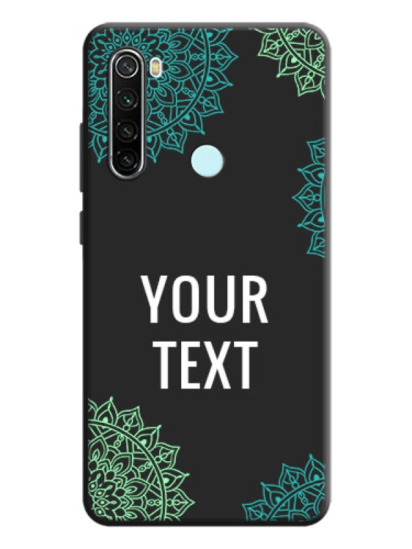 Custom Your Name with Floral Design on Space Black Custom Soft Matte Back Cover - Redmi Note 8