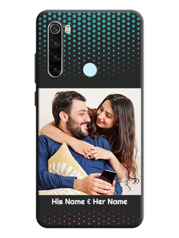 Custom Faded Dots with Grunge Photo Frame and Text on Space Black Custom Soft Matte Phone Cases - Redmi Note 8