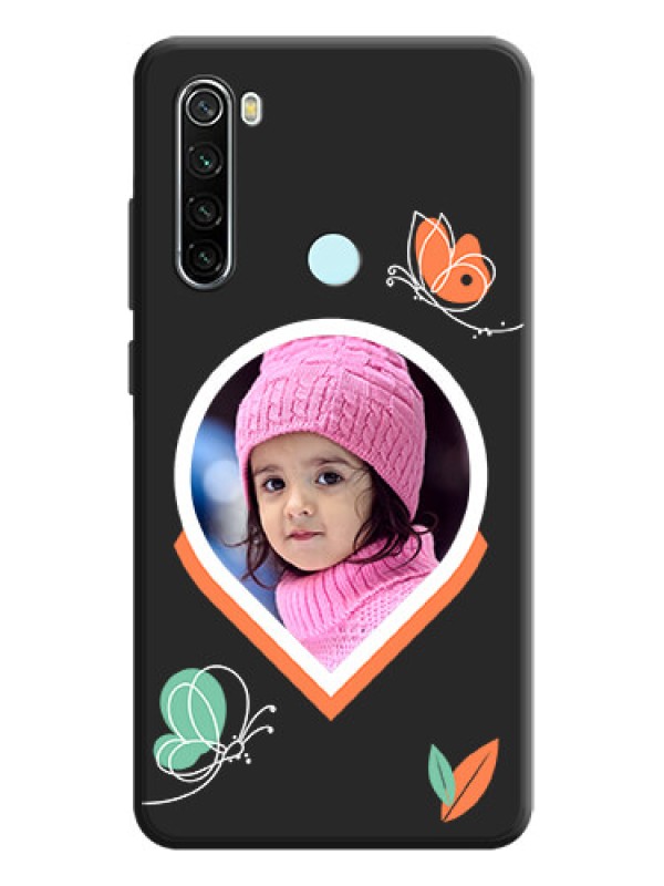 Custom Upload Pic With Simple Butterly Design On Space Black Personalized Soft Matte Phone Covers -Xiaomi Redmi Note 8