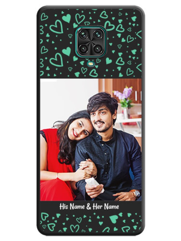Custom Sea Green Indefinite Love Pattern on Photo on Space Black Soft Matte Mobile Cover - Redmi Note 9 Pro Max