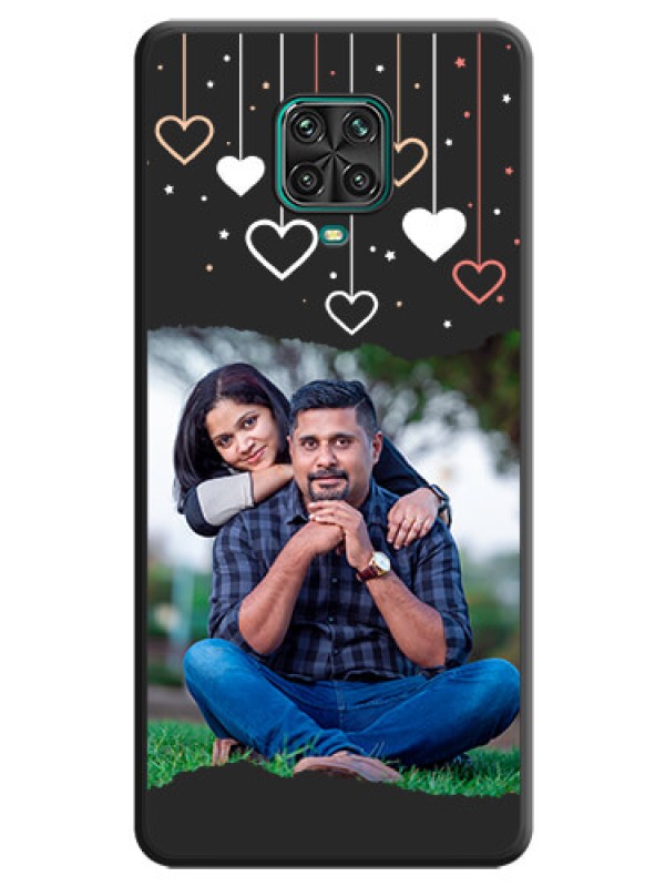 Custom Love Hangings with Splash Wave Picture on Space Black Custom Soft Matte Phone Back Cover - Redmi Note 9 Pro