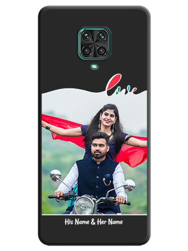Custom Fall in Love Pattern with Picture on Photo on Space Black Soft Matte Mobile Case - Redmi Note 9 Pro