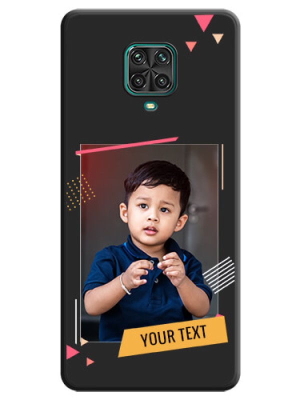Custom Photo Frame with Triangle Small Dots on Photo on Space Black Soft Matte Back Cover - Redmi Note 9 Pro