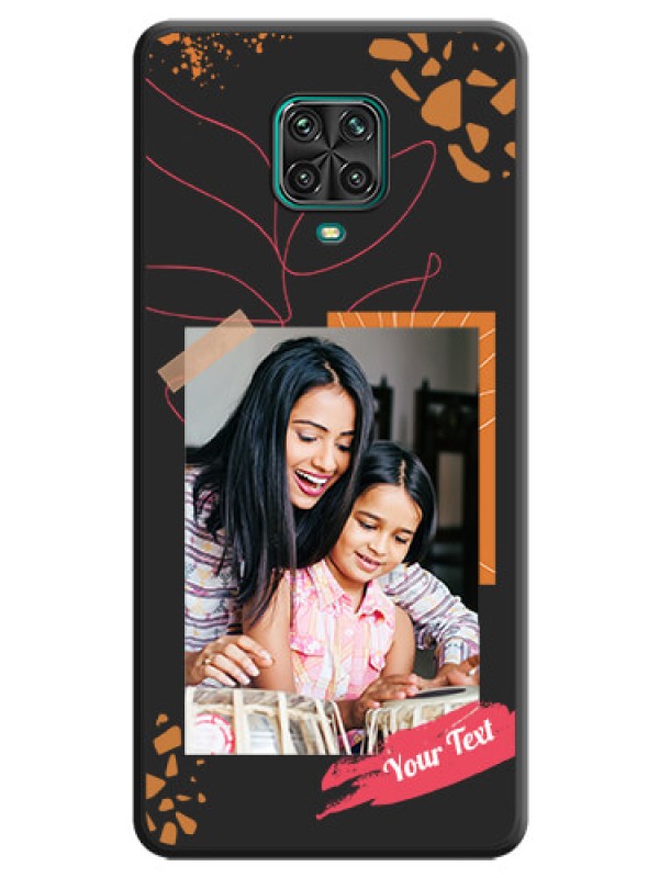 Custom Orange Photo Frame on Space Black Custom Soft Matte Phone Back Cover - Redmi Note 9 Pro