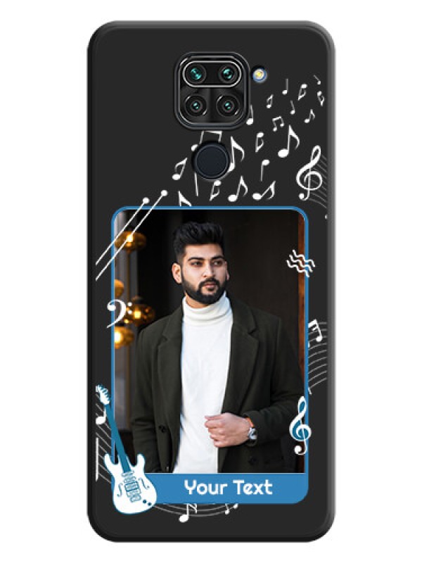 Custom Musical Theme Design with Text on Photo on Space Black Soft Matte Mobile Case - Redmi Note 9