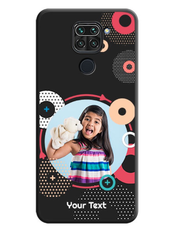 Custom Multicoloured Round Image on Personalised Space Black Soft Matte Cases - Redmi Note 9