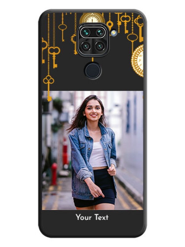Custom Decorative Design with Text on Space Black Custom Soft Matte Back Cover - Redmi Note 9