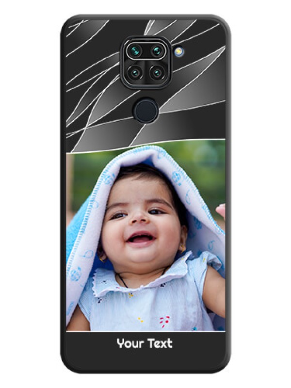 Custom Mixed Wave Lines on Photo on Space Black Soft Matte Mobile Cover - Redmi Note 9