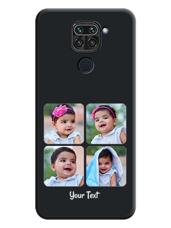 Custom Floral Art with 6 Image Holder on Photo on Space Black Soft Matte Mobile Case - Redmi Note 9