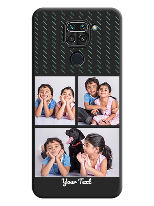 Custom Cross Dotted Pattern with 2 Image Holder  on Personalised Space Black Soft Matte Cases - Redmi Note 9