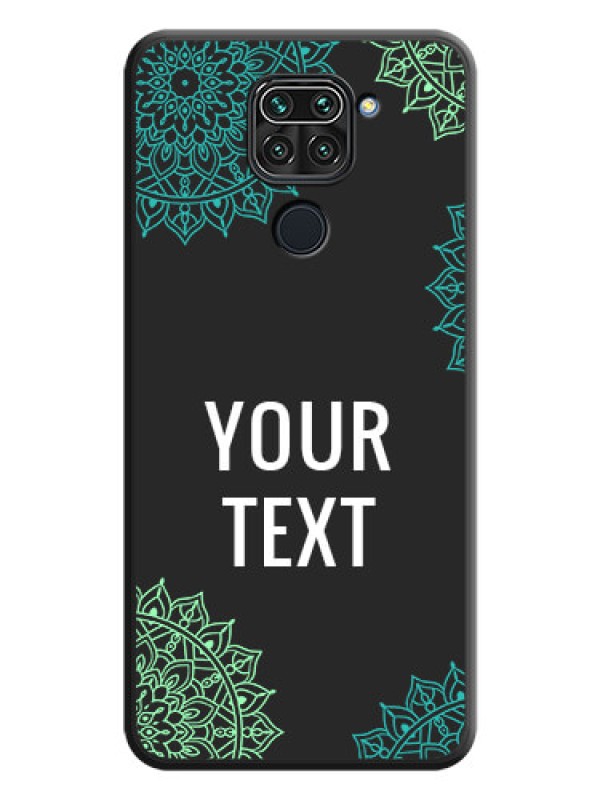 Custom Your Name with Floral Design on Space Black Custom Soft Matte Back Cover - Redmi Note 9