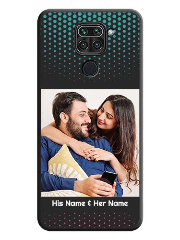 Custom Faded Dots with Grunge Photo Frame and Text on Space Black Custom Soft Matte Phone Cases - Redmi Note 9