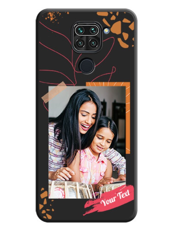 Custom Orange Photo Frame on Space Black Custom Soft Matte Phone Back Cover - Redmi Note 9
