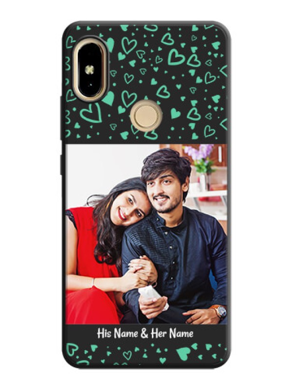 Custom Sea Green Indefinite Love Pattern on Photo on Space Black Soft Matte Mobile Cover - Redmi S2