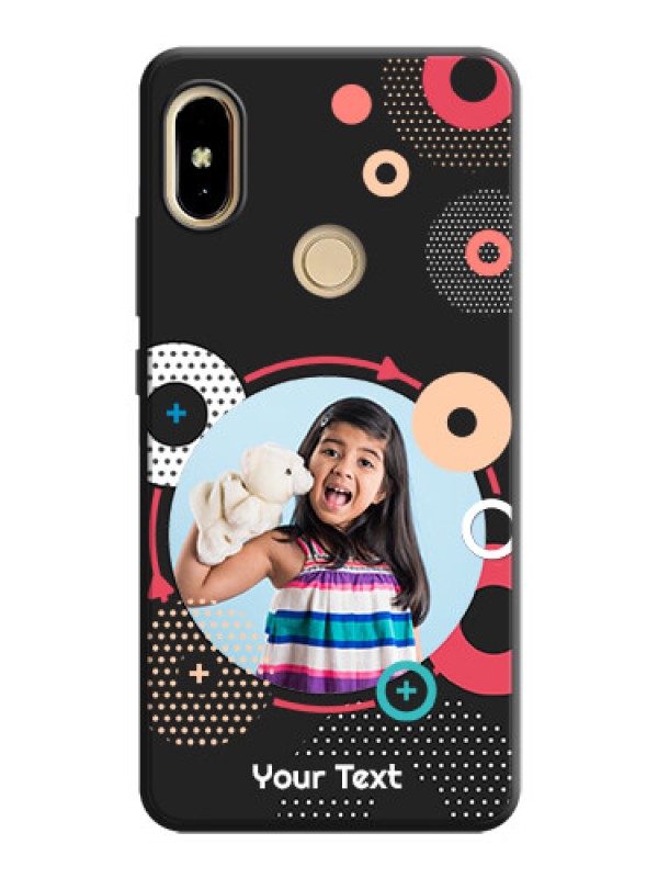 Custom Multicoloured Round Image on Personalised Space Black Soft Matte Cases - Redmi S2
