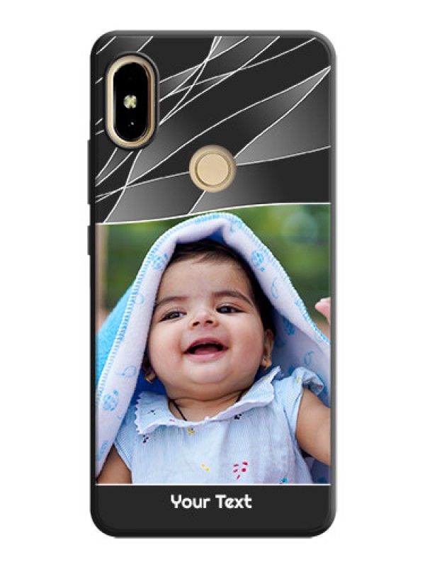 Custom Mixed Wave Lines on Photo on Space Black Soft Matte Mobile Cover - Redmi S2