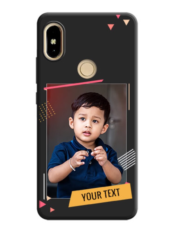 Custom Photo Frame with Triangle Small Dots on Photo on Space Black Soft Matte Back Cover - Redmi S2
