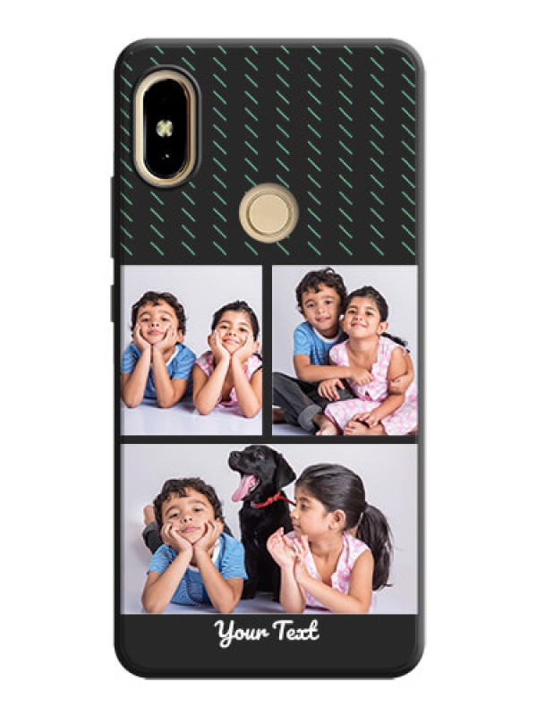 Custom Cross Dotted Pattern with 2 Image Holder  on Personalised Space Black Soft Matte Cases - Redmi S2