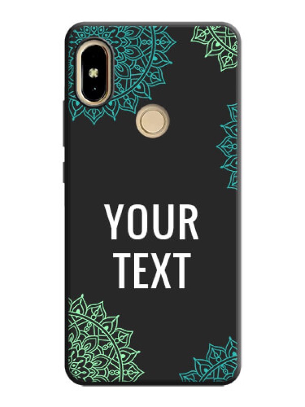 Custom Your Name with Floral Design on Space Black Custom Soft Matte Back Cover - Redmi S2