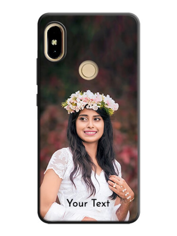 Custom Full Single Pic Upload With Text On Space Black Personalized Soft Matte Phone Covers -Xiaomi Redmi S2