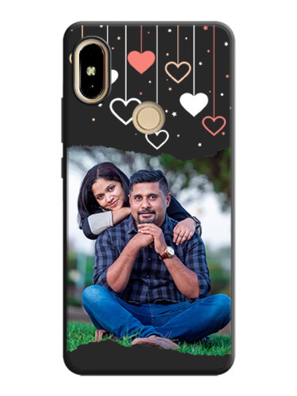 Custom Love Hangings with Splash Wave Picture on Space Black Custom Soft Matte Phone Back Cover - Redmi Y2