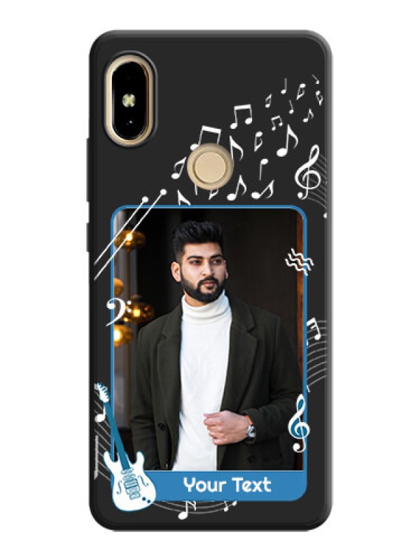 Custom Musical Theme Design with Text - Photo on Space Black Soft Matte Mobile Case - Redmi Y2