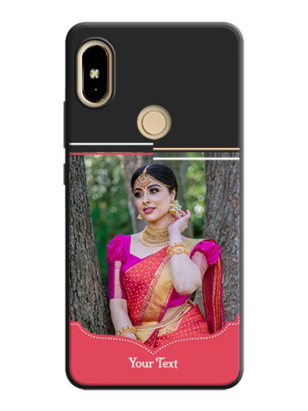 Custom Classic Plain Design with Name - Photo on Space Black Soft Matte Phone Cover - Redmi Y2