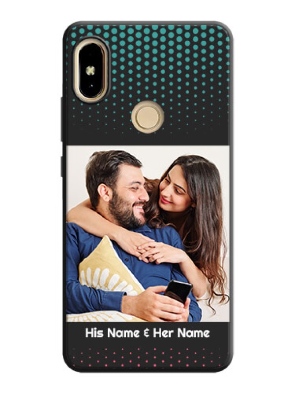 Custom Faded Dots with Grunge Photo Frame and Text on Space Black Custom Soft Matte Phone Cases - Redmi Y2