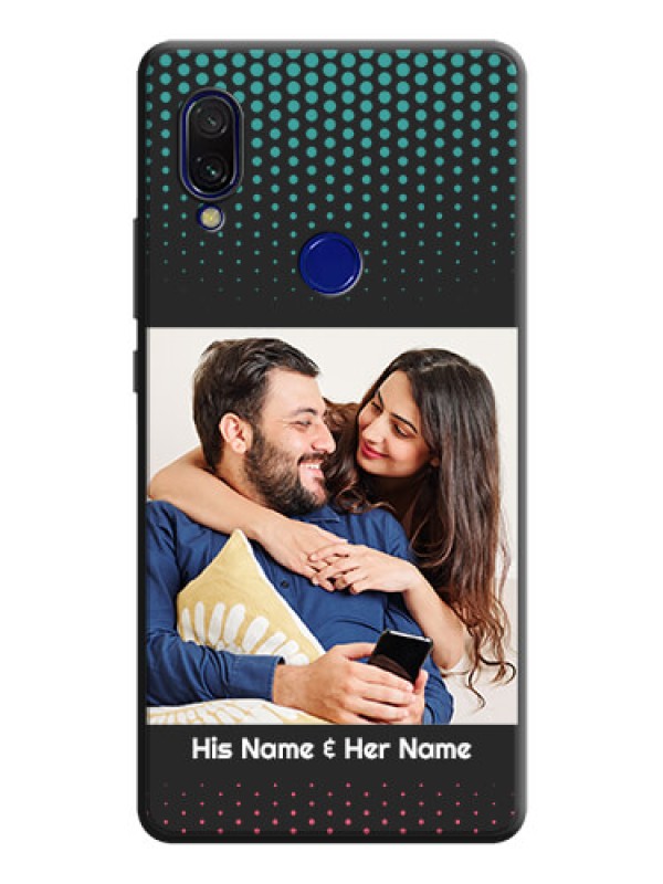 Custom Faded Dots with Grunge Photo Frame and Text on Space Black Custom Soft Matte Phone Cases - Redmi Y3