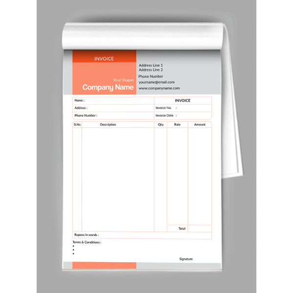 Professional Bill Book Design Professional Bill Book Design
