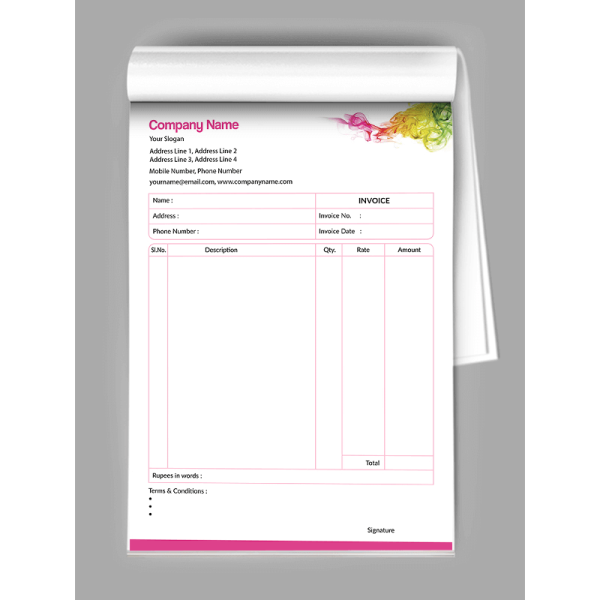 Premium Paint Shop Bill Book Design Premium Paint Shop Bill Book Design