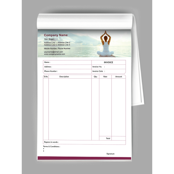 Yoga Bill Book Design Yoga Bill Book Design