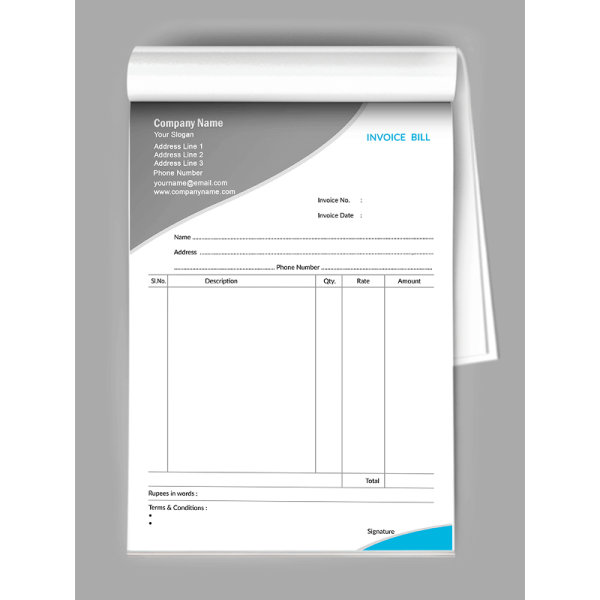 Professional Bill Book Design Professional Bill Book Design