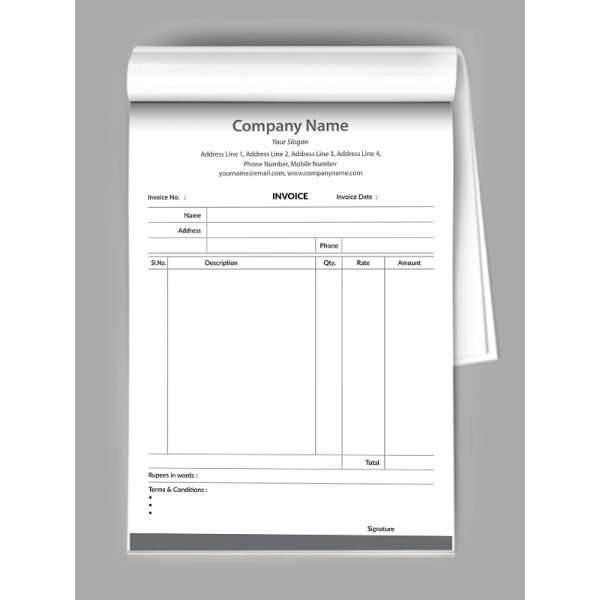 Consultancy Bill Book Design Consultancy Bill Book Design