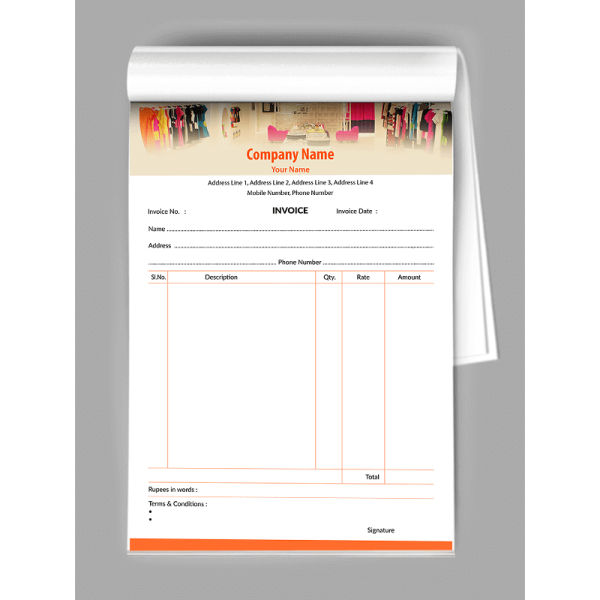 Saree Shop Bill Book Design Saree Shop Bill Book Design