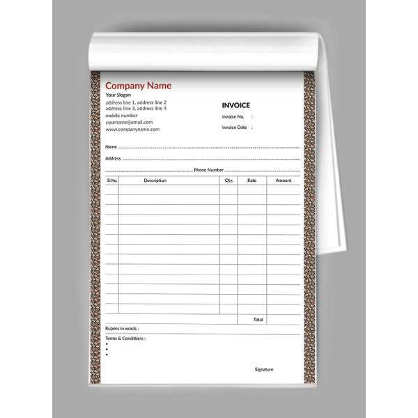 Florist Bill Book Design Florist Bill Book Design
